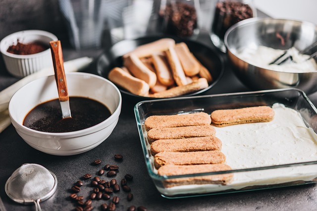 Photo d'une préparation de tiramisu italien