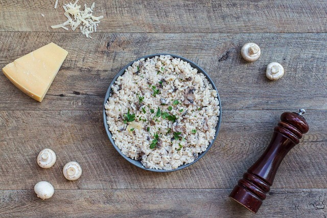 Photo d'un risotto aux champignons