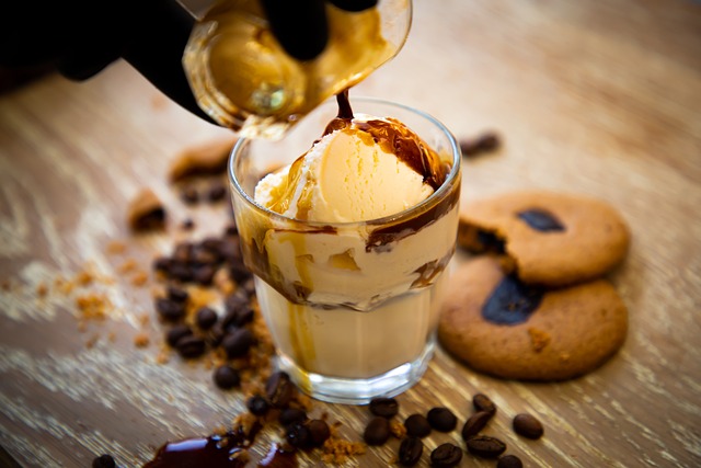 Photo d'une glace italienne au café