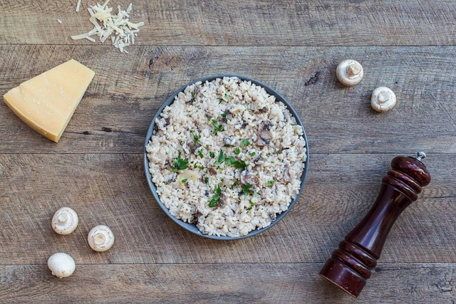 Photo d'un risotto aux champignons